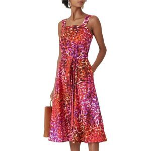 Natori Dress Midi Animal Print Multi Color Size Medium